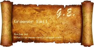 Graeser Emil névjegykártya